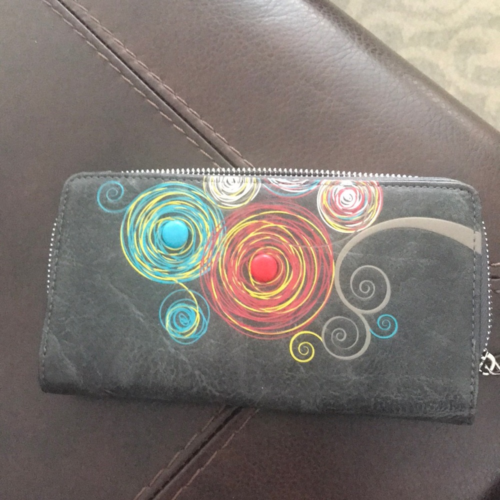 Espe gray leather wallet never used